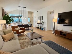 living room, kitchen, dining room remodel