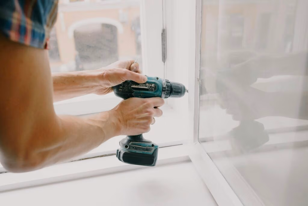 man with a drill